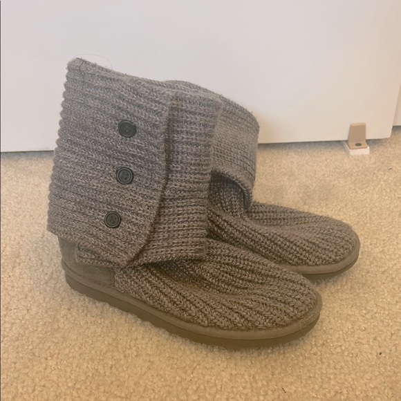 UGG Classic Cardy Knit Short or Tall Fur Lined Boots - Picture 3 of 10